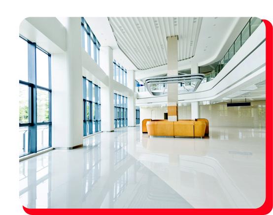 empty office lobby clean and bright